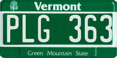 VT license plate PLG363