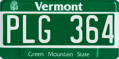 VT license plate PLG364