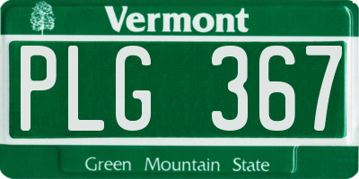 VT license plate PLG367