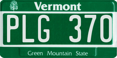 VT license plate PLG370