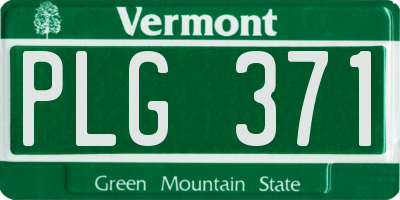 VT license plate PLG371