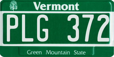 VT license plate PLG372