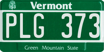 VT license plate PLG373