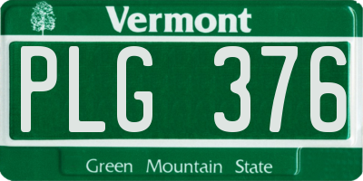 VT license plate PLG376