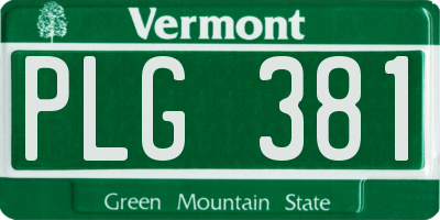 VT license plate PLG381