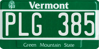 VT license plate PLG385