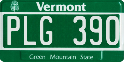 VT license plate PLG390