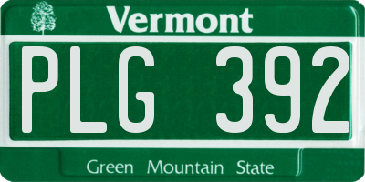 VT license plate PLG392