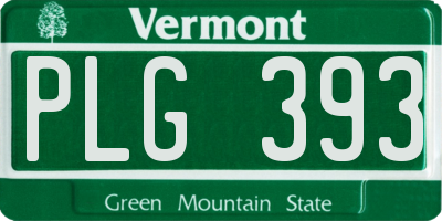 VT license plate PLG393