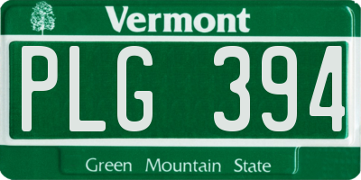 VT license plate PLG394