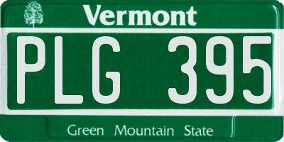 VT license plate PLG395