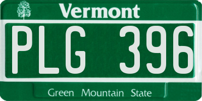 VT license plate PLG396