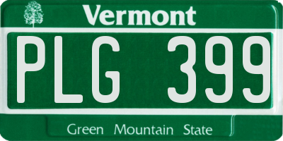 VT license plate PLG399