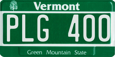 VT license plate PLG400