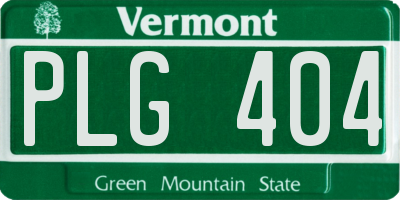 VT license plate PLG404