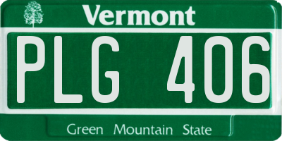 VT license plate PLG406