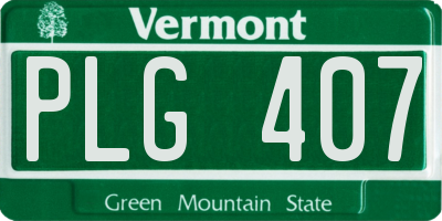 VT license plate PLG407