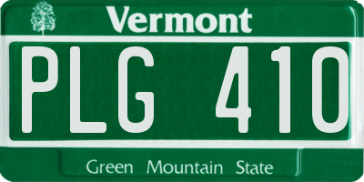 VT license plate PLG410