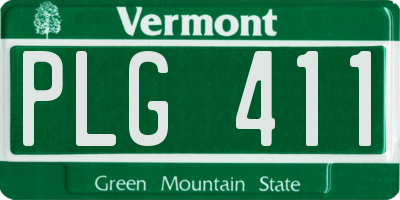 VT license plate PLG411