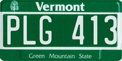 VT license plate PLG413