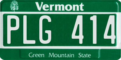 VT license plate PLG414
