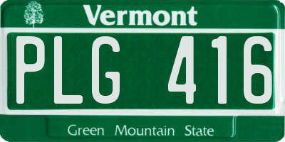 VT license plate PLG416