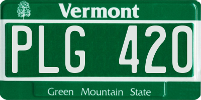 VT license plate PLG420