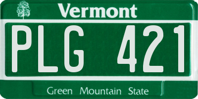 VT license plate PLG421