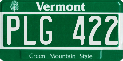 VT license plate PLG422