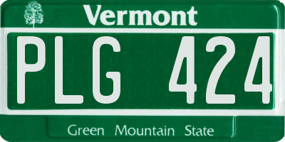 VT license plate PLG424