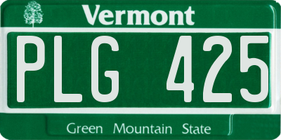 VT license plate PLG425