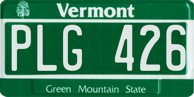 VT license plate PLG426