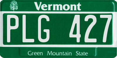 VT license plate PLG427