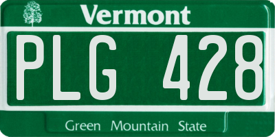 VT license plate PLG428