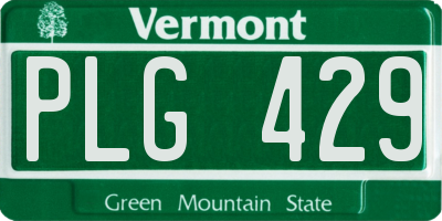 VT license plate PLG429
