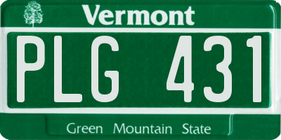 VT license plate PLG431