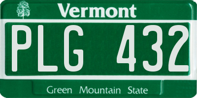 VT license plate PLG432