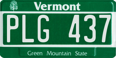 VT license plate PLG437
