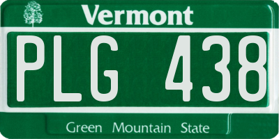 VT license plate PLG438