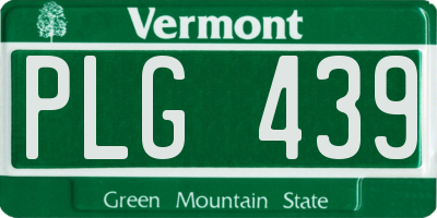 VT license plate PLG439