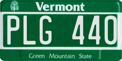 VT license plate PLG440