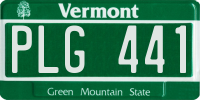 VT license plate PLG441