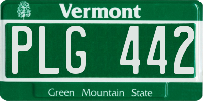 VT license plate PLG442