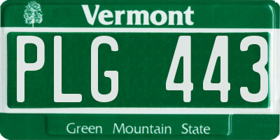VT license plate PLG443
