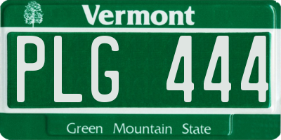 VT license plate PLG444