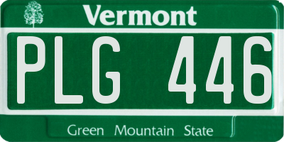 VT license plate PLG446