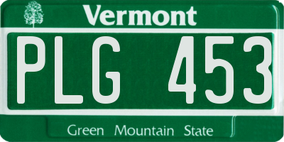 VT license plate PLG453