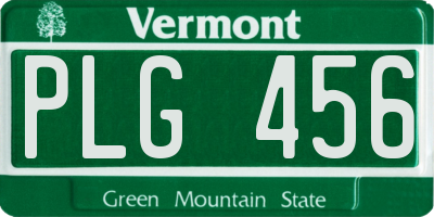 VT license plate PLG456