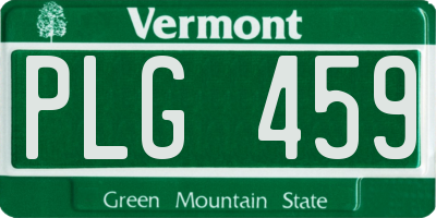 VT license plate PLG459