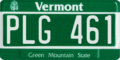 VT license plate PLG461